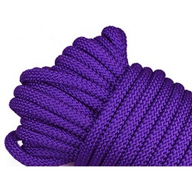 1/4" Polypropylene/Nylon Utility Rope - Cargo, Crafts, Tie-Downs, Marine, Camping, Swings, Hiking - Purple 50 Feet