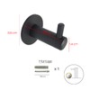Kon-fort Home Grey Towel Hook, 2 Pack Bathroom Hangers Matte