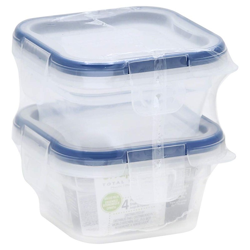 Snapware Total Solution Square Plastic Food Storage Set, 4pcs (2