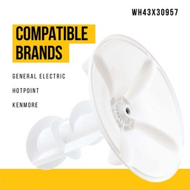PartsBroz WH43X30957 Agitator - Compatible With GE General Electric Hotpoint Washers - Replaces AP7002968 WH43X26845 WH43X25304 PS16542670 - Ultra Durable Replacement