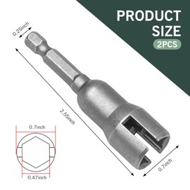 Polcatay 2 PCS Power Wing Nut Driver Set, Butterfly Hole Socket Wrench, Hex Shank Nut, Universal Automobile Accessories, for Most Cars, Trucks and Vans (Silver #2.5In Height)