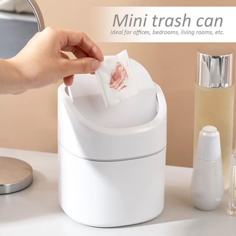 DHSBGWSX Pack of 2 Small Trash Can with Lid, Rubbish