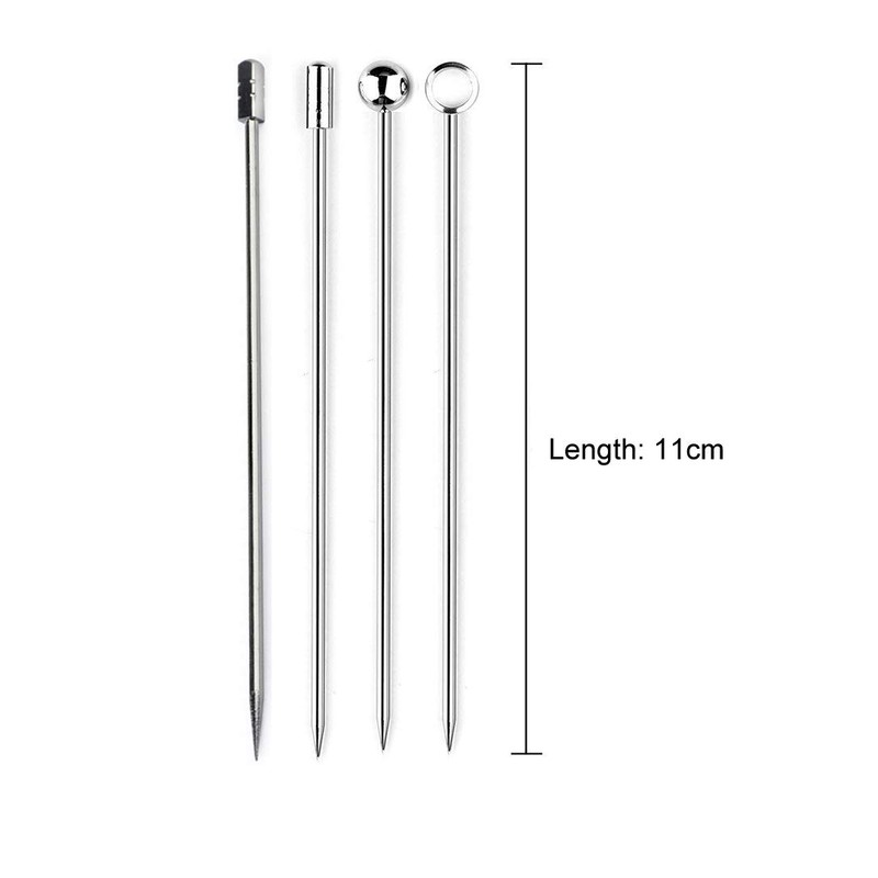 20 Pieces Stainless Steel Cocktail Picks Appetizer Pick Fruit Stick