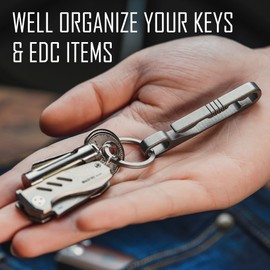 KeyUnity KM07 Titanium Keychain Pocket Clip, 2-in-1 Keychain Holder for Belt with Allen Key, Portable Hanging Buckle for Men and Women for Daily Use