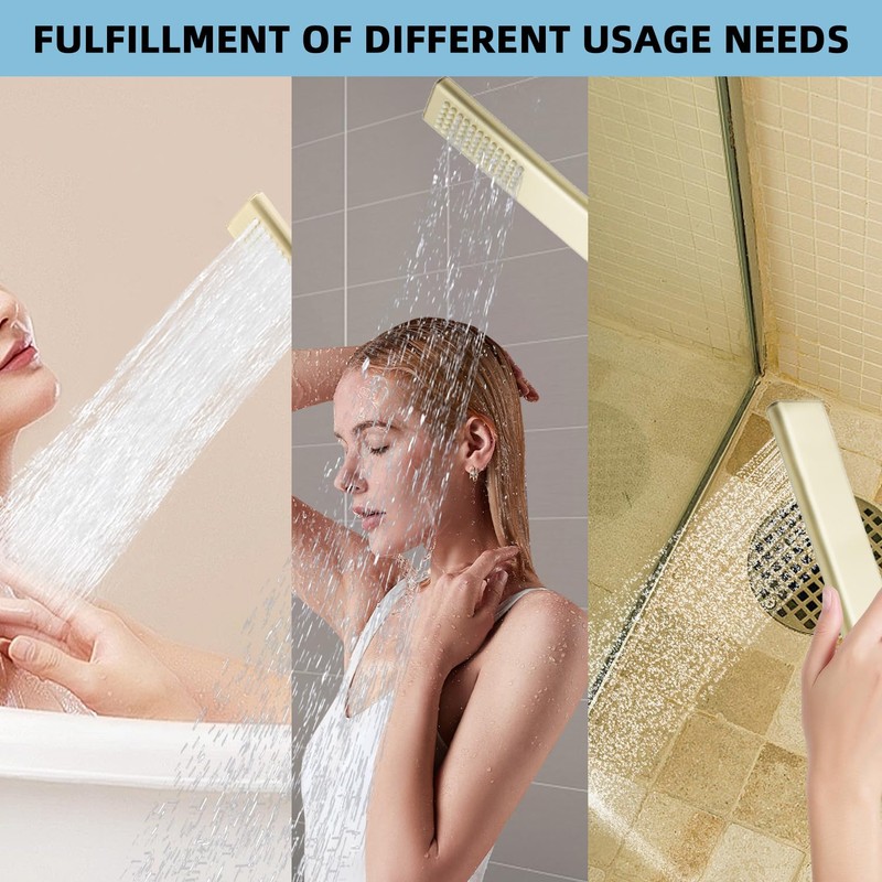 Backnets Solid Brass Handheld Shower Head Arc Design High Pressure