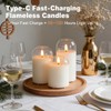 LEDHOLYT Rechargeable Glass Jar Flameless Candles, Realistic Flickering LED Pillar