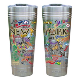 Catstudio New York City Thermal Tumbler | Triple Wall Insulation With Non Slip Bottom | Great Travel Cup for Water, Coffee, Tea, or Smoothies