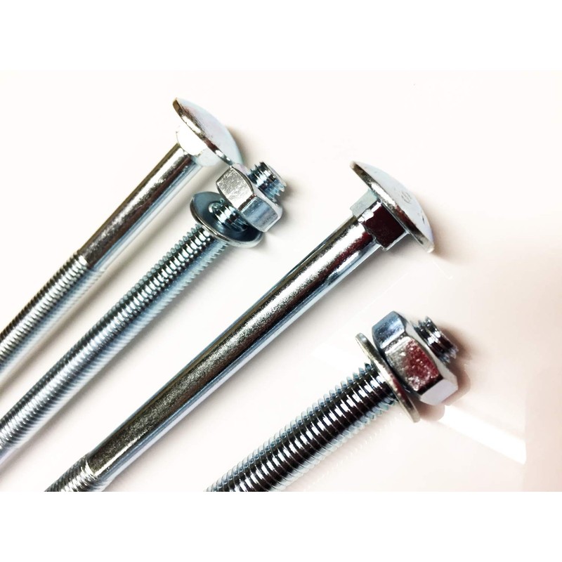Pack of 4 M10 x 200 Carriage Bolts Round-Head Bolts