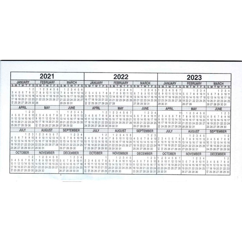 Checkbook Transaction Register with 2021-2022-2023 Calendars