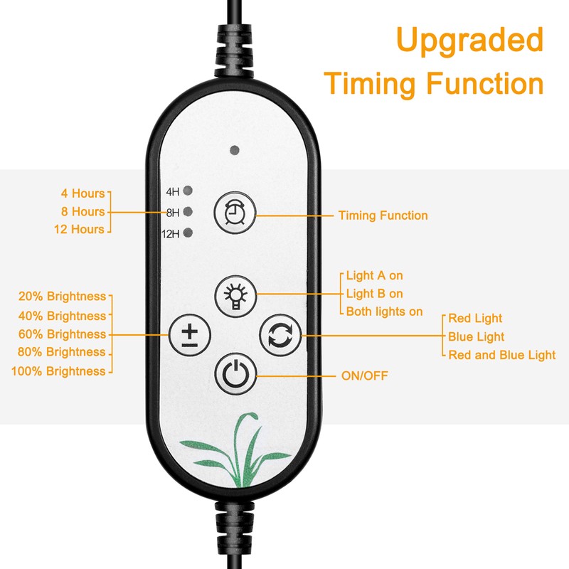USB Remote Control Timing Plant Light Waterproof Full Spectrum Succulent
