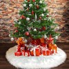 Foryo Christmas Tree Skirts, Faux Fur Large Plush White Round