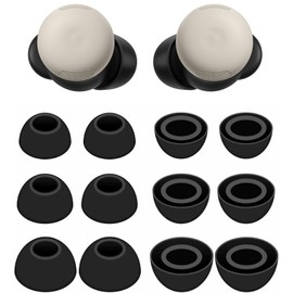 ALXCD Eartips Compatible with Pixel Buds Pro 2 Earbuds, S/M/L 3 Sizes 6 Pairs Soft Silicone Earbuds Tips Foam Ear Tips, Compatible with Pixel Buds Pro 2 6 Pairs Black