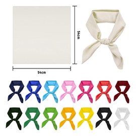 Werownsgso 15 Pieces Mixed Plain Silk Neckerchief Women Square Neck Scarf Head Wrap Bandana for Outdoor Cycling, Shopping, Travel, Decorating, Dancing, multicoloured