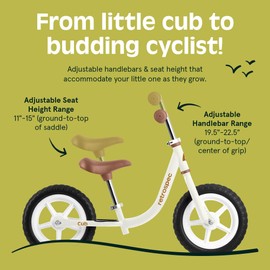 Retrospec Retrospec Cub 2 Toddler 12" Balance Bike, 18 Months - 3 Years Old, No Pedal Beginner Kids Bicycle for Girls & Boys, Flat-Free Tires, Adjustable Seat, & Durable Frame