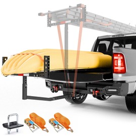 YZONA Truck Bed Extender Hitch Mount, 2 in 1 Design Foldable Kayak Hitch Extender, 800 lbs Load Capacity Tailgate Hitch Extendsion for Pickup Trucks & SUVs for Kayak Ladder, Canoe, Pipes, Lumber Rack