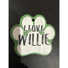 Dog Paw Shaped Magnets: I LOVE MY PET  (I Love WILLIE) Dogs, Gifts, Cars