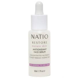 Natio Australia Restore Antioxidant Face Serum 50ml - Hyaluronate, Celendula, Jojoba, Aloe Vera & Rosehip Oil - Vitamin-Rich Plant Oils to help Rebuild Ageing Skin - For Normal to Dry Skin - Made in Australia
