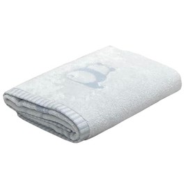 Imabari Towel Bath Towel, Panda Pattern, Blue, Cute Animal Pattern, 23.6 x 47.2 inches (60 x 120 cm), Water Absorbent, Fluffy, Made in Japan, Kindergarten, Nursery School, Nap