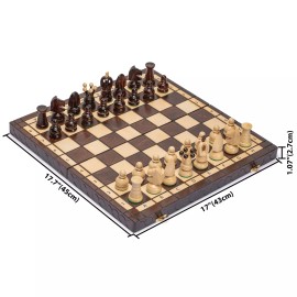 Husaria European International Chess Wooden Game Set, "King's Classic" - 18"
