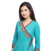 Yash Gallery Parche de algodón para mujer, Angrakha Kurta, Azul