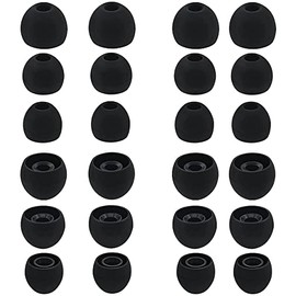 BLLQ 12 Pairs Silicone Replacement Eartips Earbud Ear Buds Tips Compatible with Sony WF-C700n,WF-1000XM4, WF/MDR/XBA Series and Other 3.8mm to 4.5mm Nozzle Earbuds Earphones, S/M/L Black