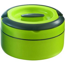 Bargain House Pinnacle Green Thermal Lunch Box - 1800ml, Insulated Food Container with Twist Lock Lid & Folding Handles, Ideal for On-The-Go (21.5cm x 13.5cm)