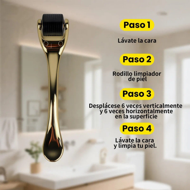 Dermaroller MEESTORY Titanio 0.25mm Microagujas 540 Agujas Facial Barba