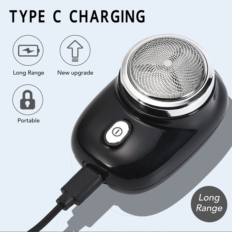 Mini Electric Beard Trimmer Washable IPX6 Waterproof Portable Beard Clipper