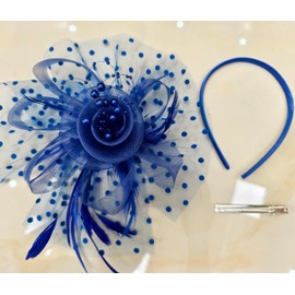 Fascinator Hats Women Tea Party Headpiece Derb Hat Flower Headband Wedding Cocktail Mesh Feathers Headwear Hair Clip