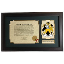 Molton - Coat of Arms and Last Name History, 14x22 Inches Matted and Framed