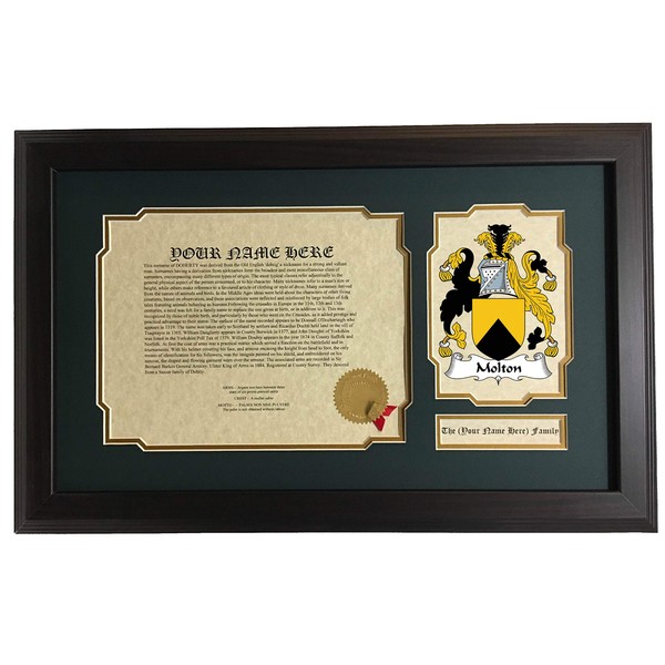Molton - Coat of Arms and Last Name History, 14x22