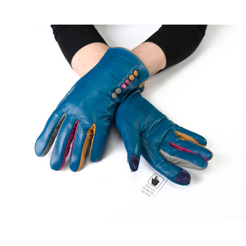 Vera Tucci TIFFANY G01 Leather Multi Colour Button & Fingers