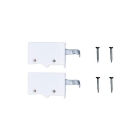 2 x Sossai® Dexo Cabinet Hangers | Hanger + Screws Set | Colour: White | Wall Bracket, Cupboard Holder for Kitchen Wall Cabinets