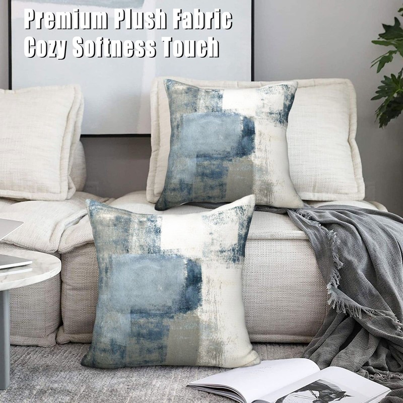 Mondiafy 2 Pack Throw Pillow Covers Soft Touch Plush 18x18