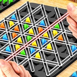 Juego Mesa Goma del Triángulo, Interesantes Juego de Mesa Familiares, Juegos de Estrategia Apilamiento Clásico para Reuniones Familiares y Varias Personas 2 a 4 Jugadores