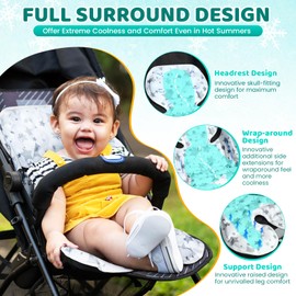 Orzbow Car Seat Cooling Pad for Toddler, Double Sided - Universal Seat Cooler Pad, Gel Baby Cooling Mat Cushion for Stroller, Baby Chair, Child Safety Car Seat, Keep Baby Cool in Summer, Gray