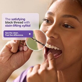 BURST Hilo dental, bobinas de recambio expandibles, veganas, con revestimiento de carbón, tecnología expandible, texturizada, eucalipto menta, paquete de 3
