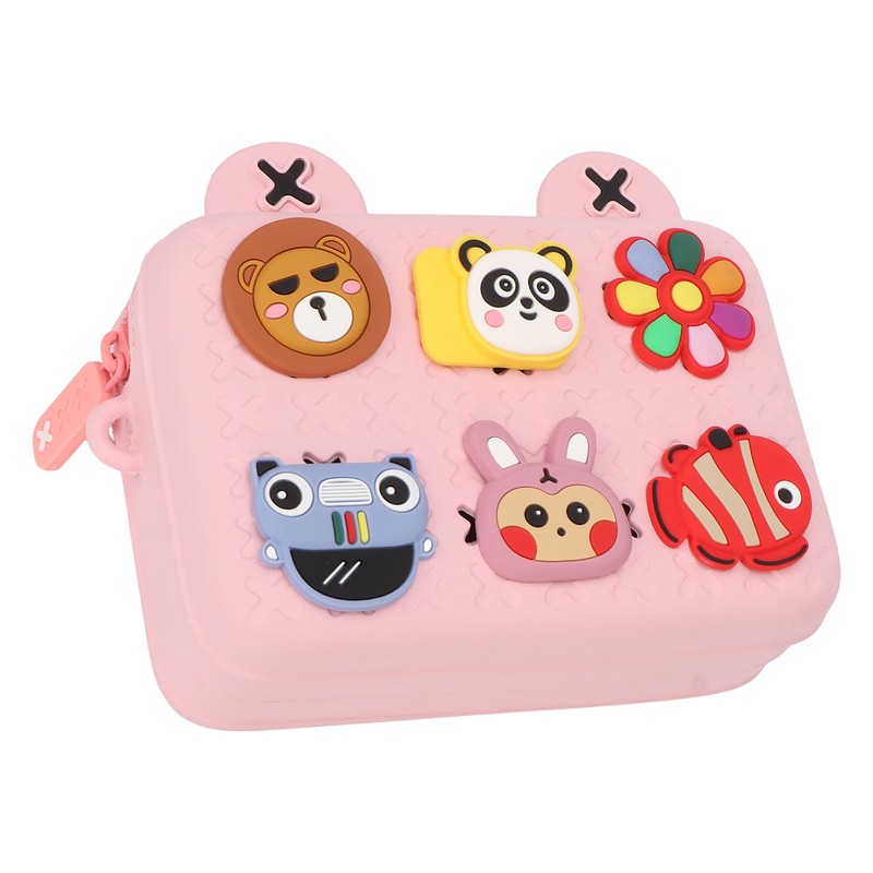 Kids Single Shoulder Camera Bag DIY Cartoon Decors Shock Absorbing