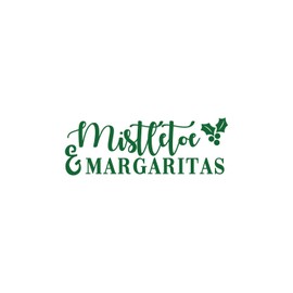 Vinyl Wall Art Decal - Mistletoe and Margaritas - 10.5" x 30" - Fun Trendy Christmas Winter Season Quote for Home Living Room Kitchen Bar Restaurant Alcohol Decoration Sticker