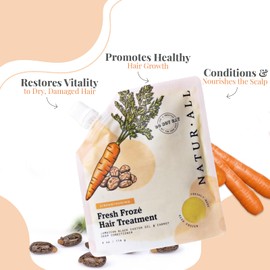 NaturAll 4 Oz. Deep Conditioning Hair Mask for Dry Damaged Hair and Growth – Dry Ice Cream Treatment Deep Conditioner for Men & Women – Ideal for All Hair Types(Jamaican Black Castor Oil & Carrot)