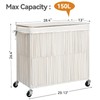 WOWLIVE Laundry Hamper with Wheels, 160L Handwoven Rolling Laundry Basket