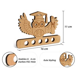 Giftota Owl Graduation Money Gift Wooden Lucky Charm, Passed Exam Gift for Bachelor, Abitur 2024, Master, Doctor