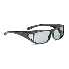 Over Glasses with Polarising Sun Protection Lenses – Ideal for People Who Wear Glasses – Shape: Square (Black)