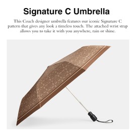 Coach Women's Signature C Umbrella, LH/Tan Multi