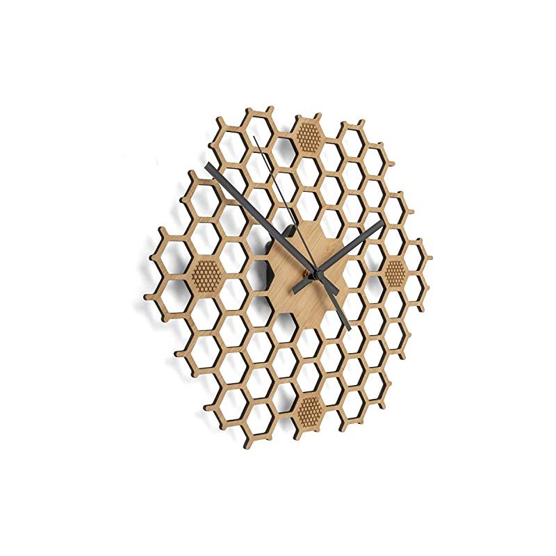 Wall Clock in Open Honeycomb Shape - Creative and Modern