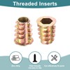 sourcing map 100Pcs Threaded Inserts, M8-1.25x18 Zinc Alloy Hex-Flanged Nut