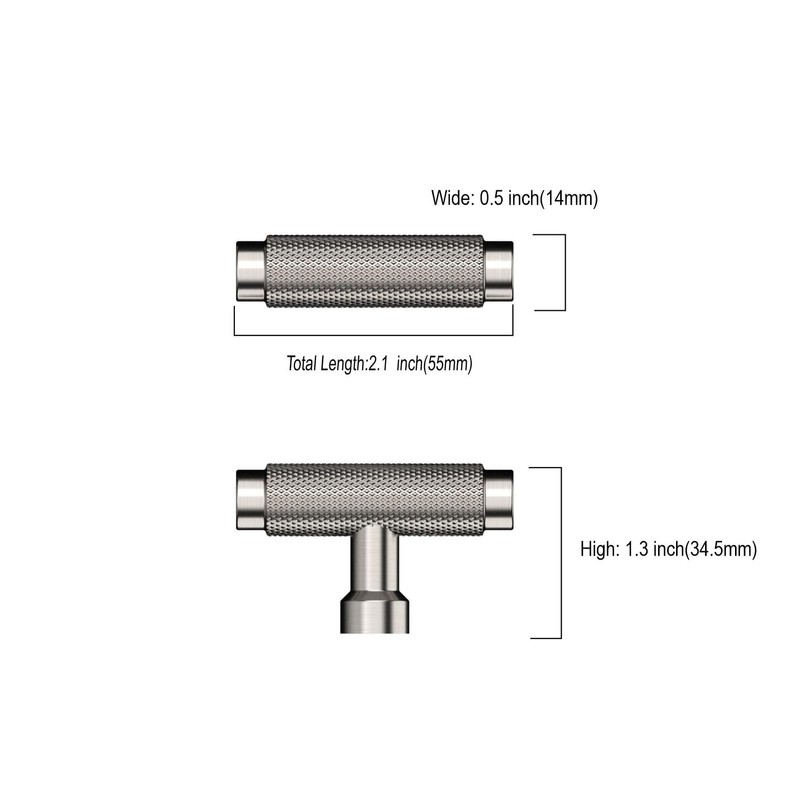 Asidrama 10 Pack Brushed Satin Nickel Kitchen Cabinet Knobs Square