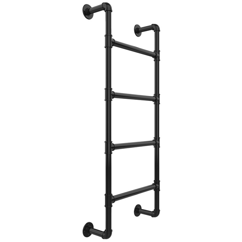 4-Step Wall-Mounted Ladder – Metal Climbing Access for RV, Attic,