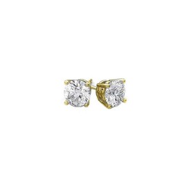 Paris Jewelry 18K Yellow Gold Plated White CZ Round Created 3CT CZ Cut Stud Earrings