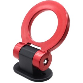 Uenhoy Red Tow Hook Universal Bumper Trailer Tow Hook Car Decor Sticker for Car Truck SUV, Ring Shaped (Only for Decoration)